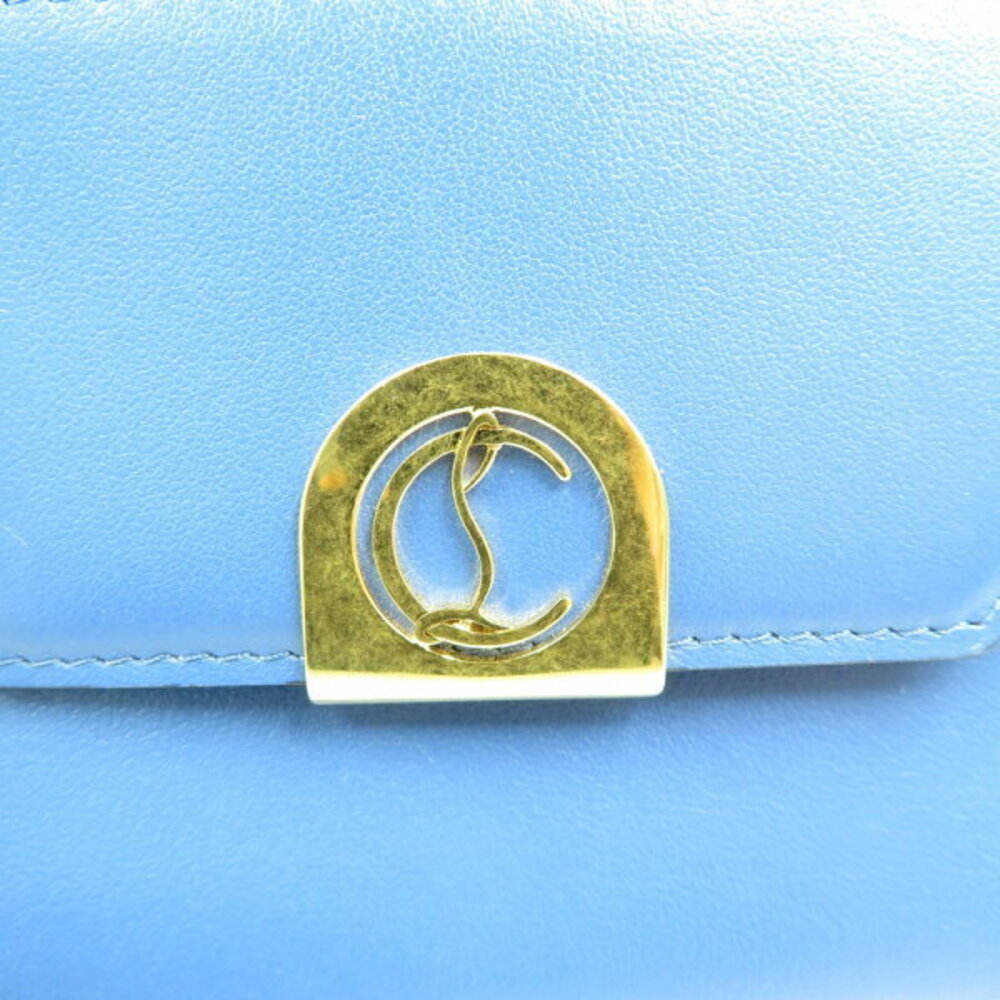 Christian Louboutin Eliza Compact Wallet leather blue red tri fold - Picture 7 of 8